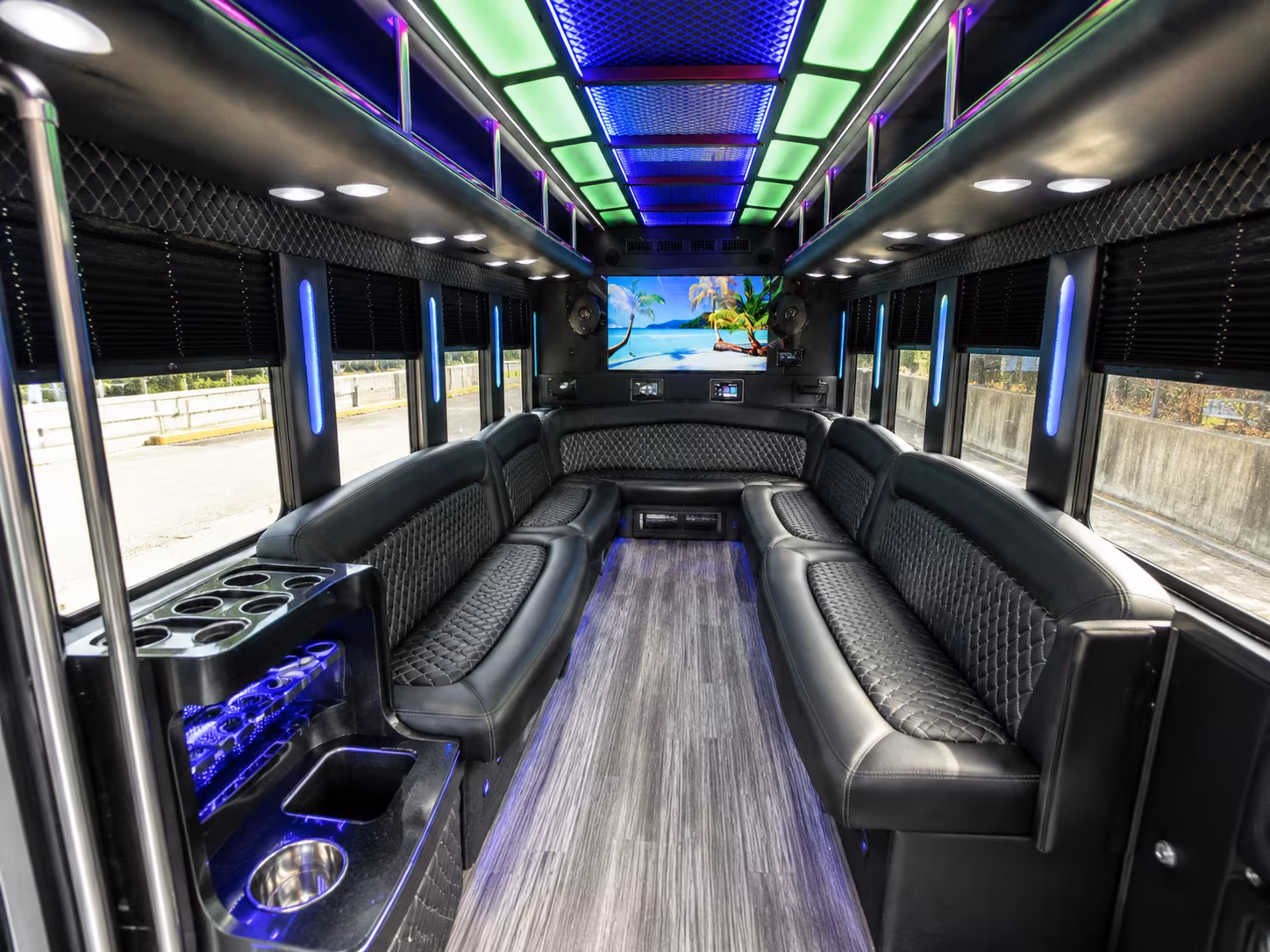 murfreesboro 18 passenger party bus inside